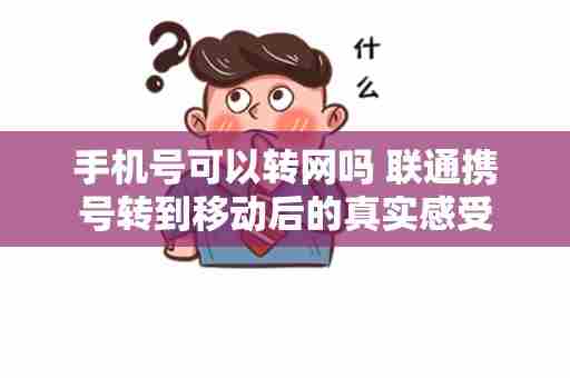 手机号可以转网吗 联通携号转到移动后的真实感受