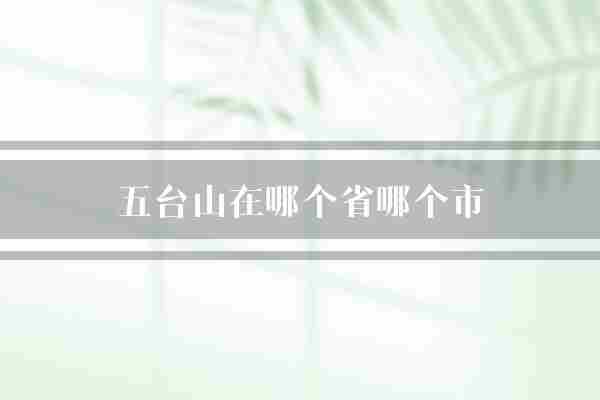 五台山在哪个省哪个市(佛教名山山上)