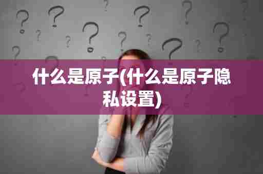 什么是原子(什么是原子隐私设置)
