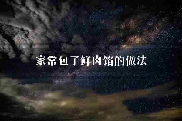 家常包子鲜肉馅的做法(肉馅包子家常)