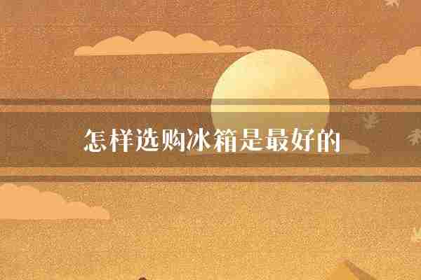 怎样选购冰箱是最好的(冰箱尺寸家庭)