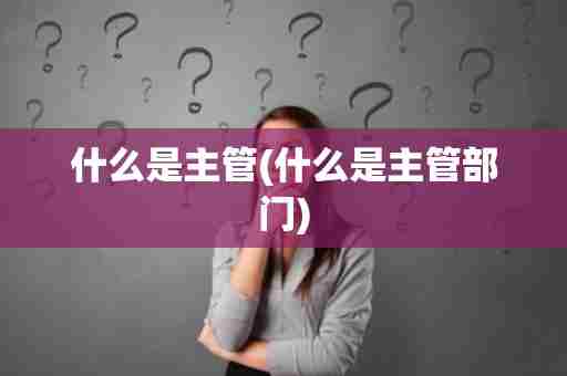 什么是主管(什么是主管部门)