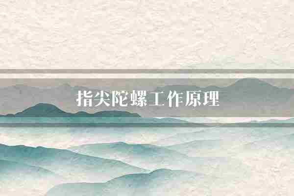 指尖陀螺工作原理(陀螺角动量定理)