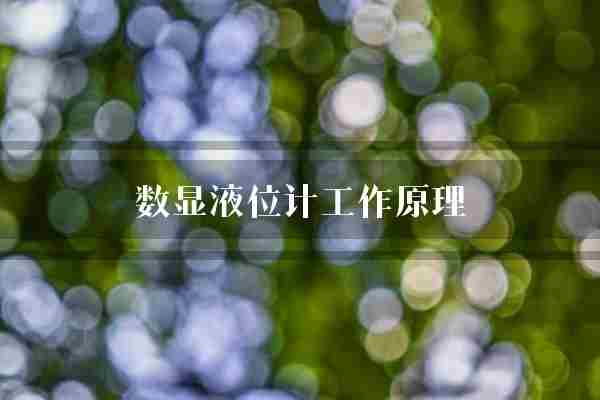 数显液位计工作原理(液位计液位信号)