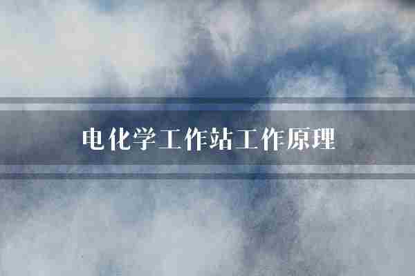 电化学工作站工作原理(电化学电极反应)