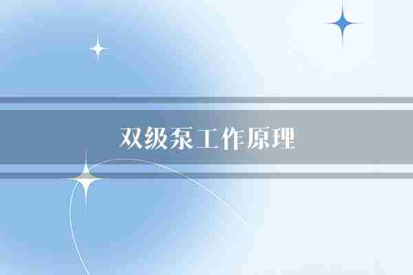 双级泵工作原理(转子压力两个)