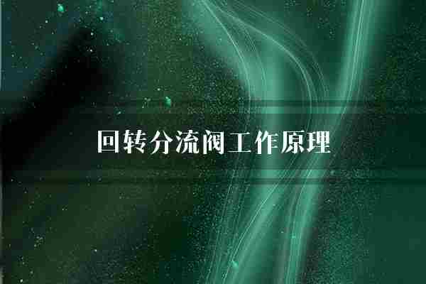 回转分流阀工作原理(工作原理介质结构)