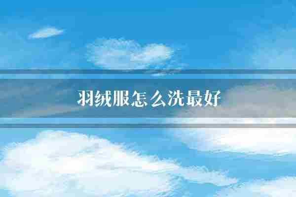 羽绒服怎么洗最好(羽绒服过程中也不)