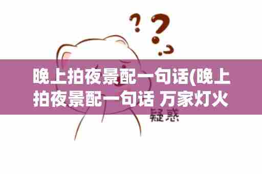 晚上拍夜景配一句话(晚上拍夜景配一句话 万家灯火)