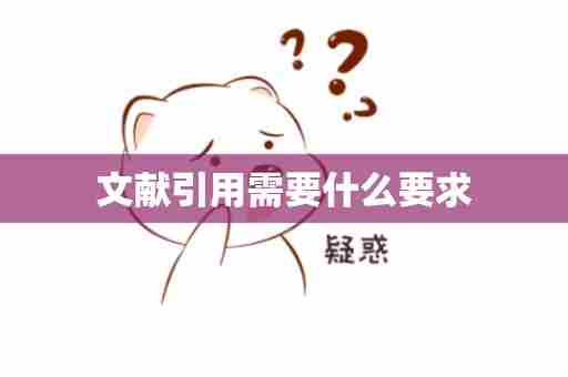 文献引用需要什么要求