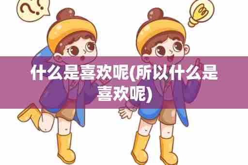 什么是喜欢呢(所以什么是喜欢呢)