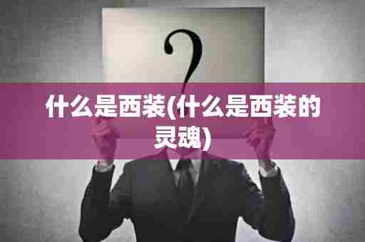 什么是西装(什么是西装的灵魂)