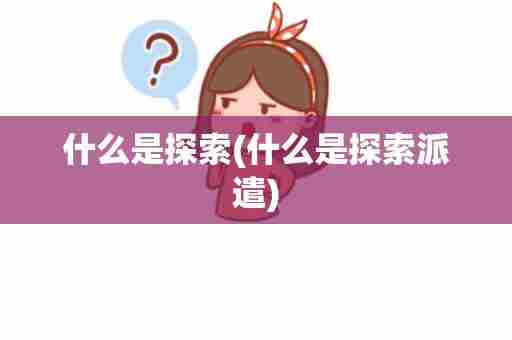 什么是探索(什么是探索派遣)