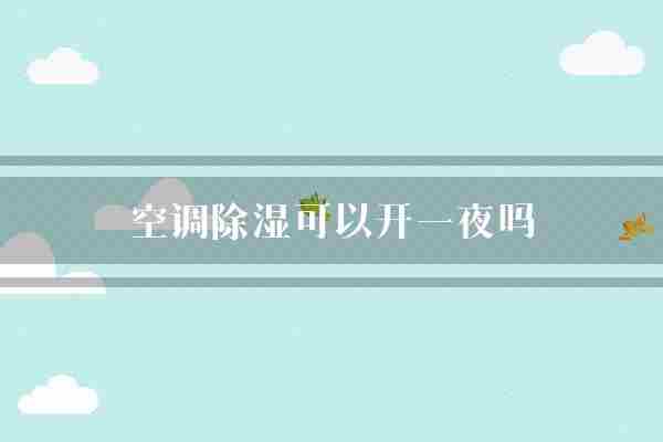 空调除湿可以开一夜吗(一夜空调也是)