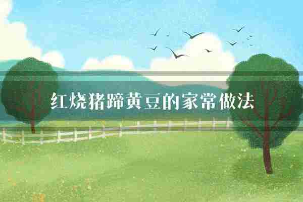 红烧猪蹄黄豆的家常做法(黄豆猪蹄红烧)