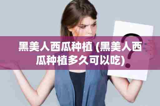 黑美人西瓜种植 (黑美人西瓜种植多久可以吃)
