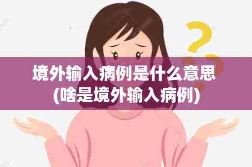 境外输入病例是什么意思 (啥是境外输入病例)