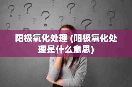 阳极氧化处理 (阳极氧化处理是什么意思)