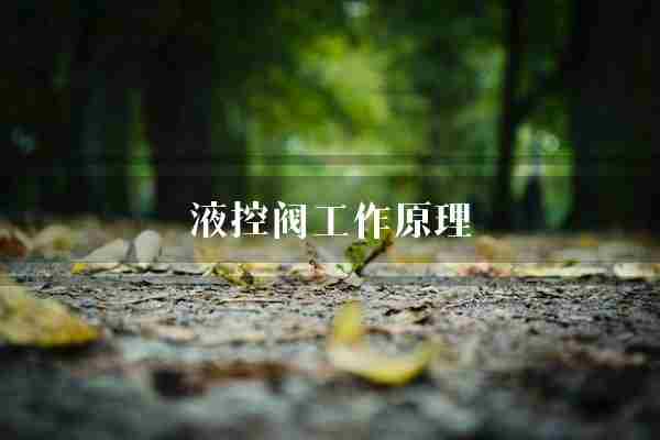 液控阀工作原理(阀门介质压力)