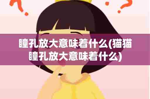 瞳孔放大意味着什么(猫猫瞳孔放大意味着什么)