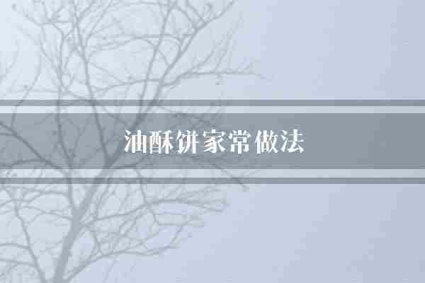 油酥饼家常做法(面皮植物油面团)